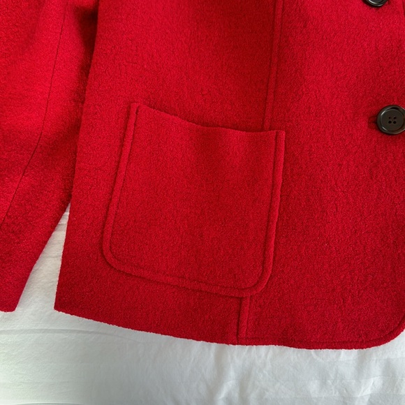 🌹Talbots Woman Petites red viscose/wool jacket with stand up collar. Size 16WP. - Picture 6 of 11